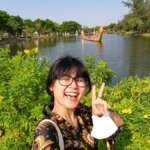 selfie di tempat wisata ancient city bangkok